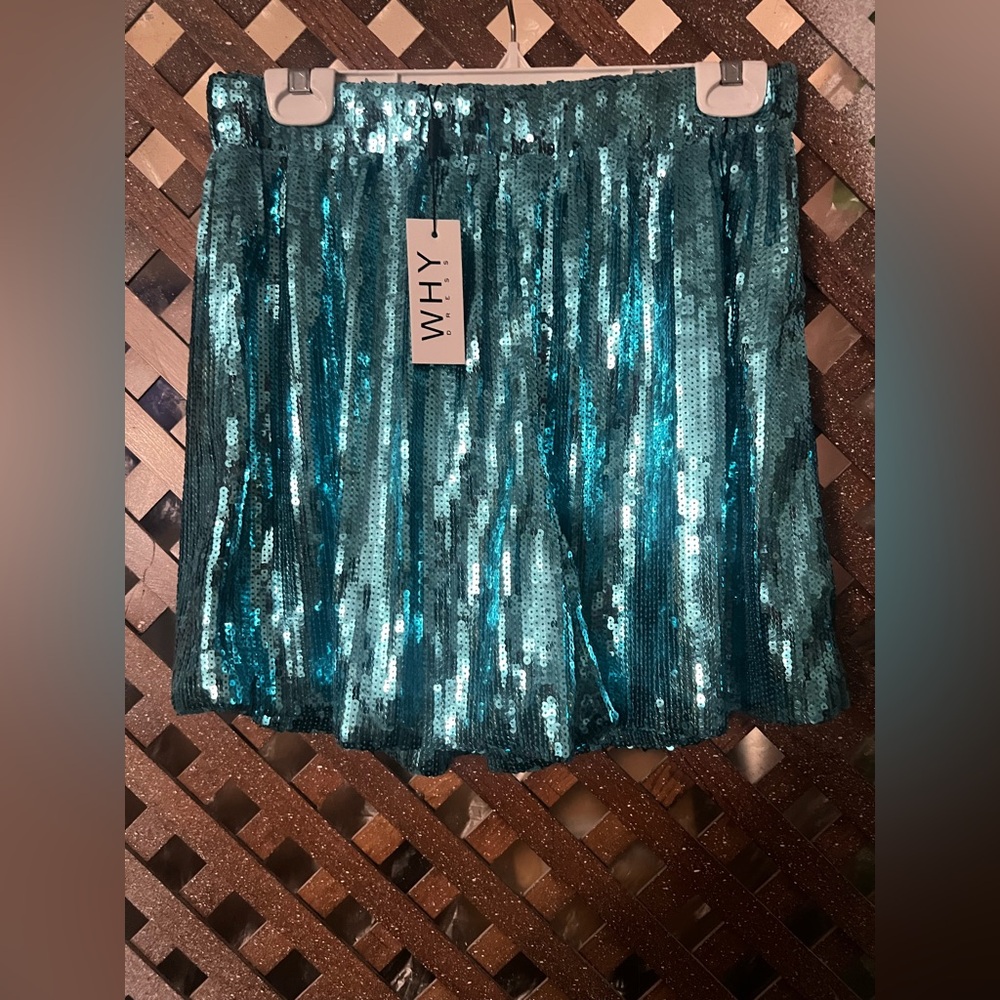 BNT Blue Sequin Shorts Taylor Swift Costume Sparkly Stretchy size large